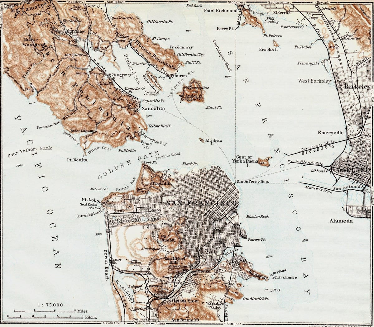 Xəritə qədim San Francisco 