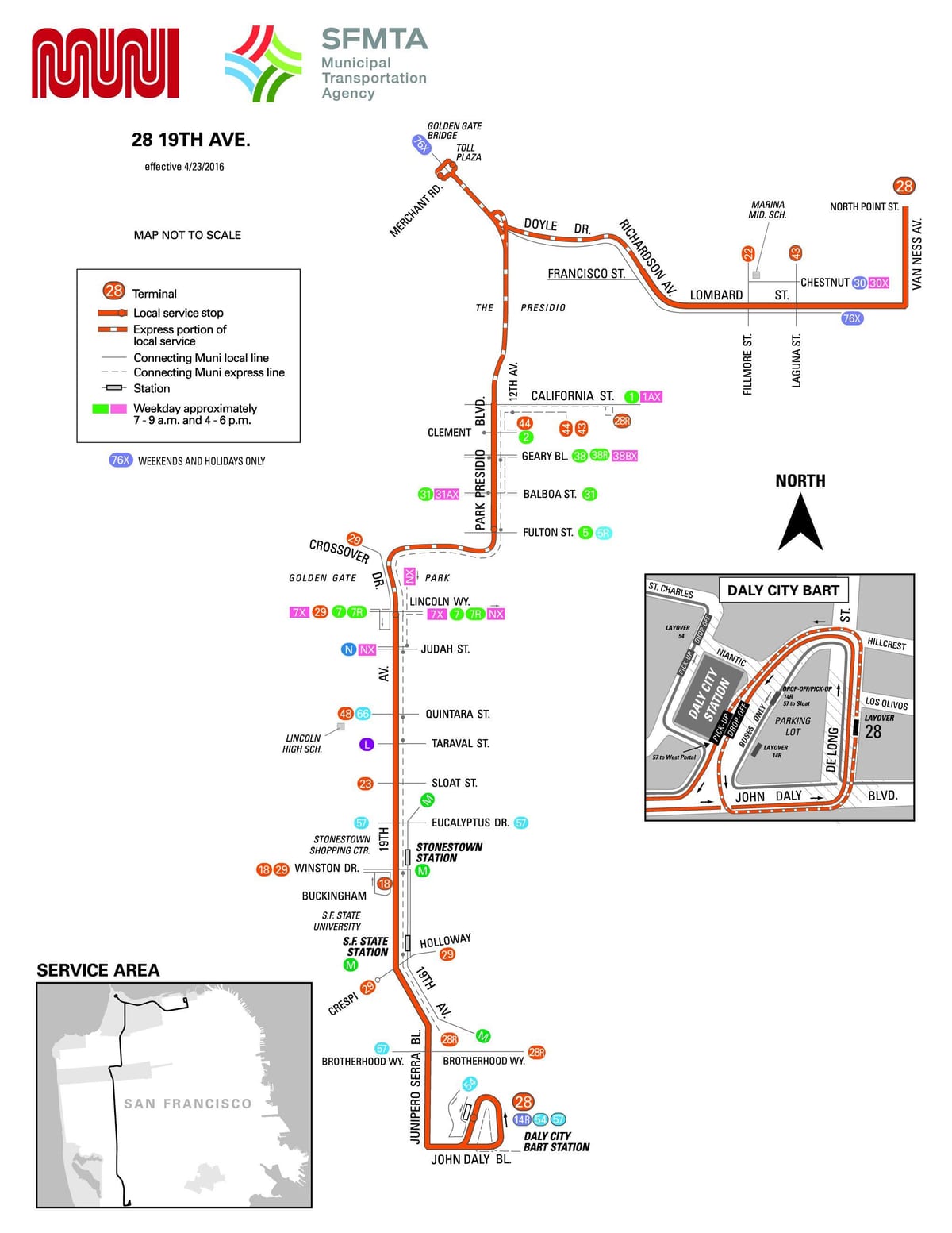Avtobus San-Fransisko 28 marşrut xəritəsi