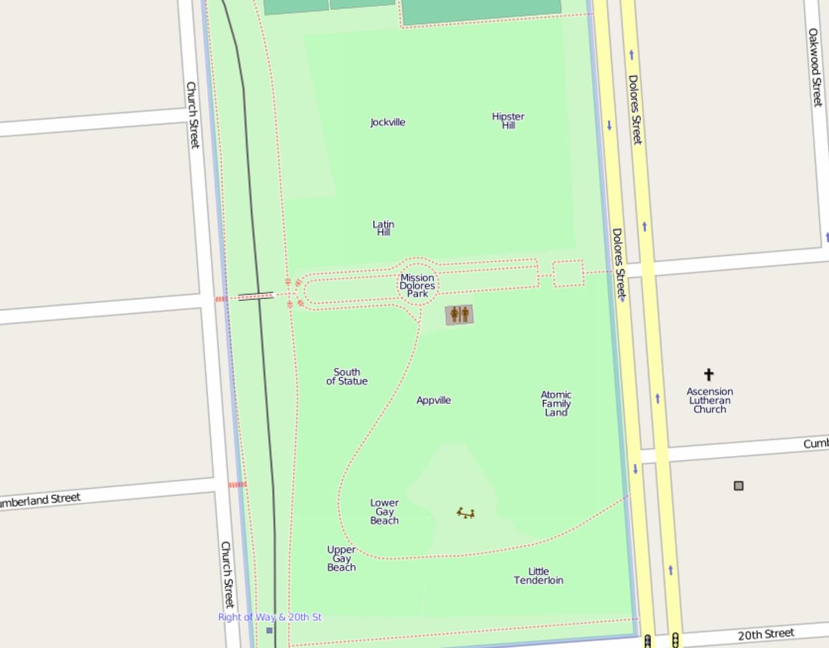 Kart Dolores park San-Fransiskoda