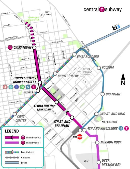 mərkəzi metro San Francisco xəritəsi