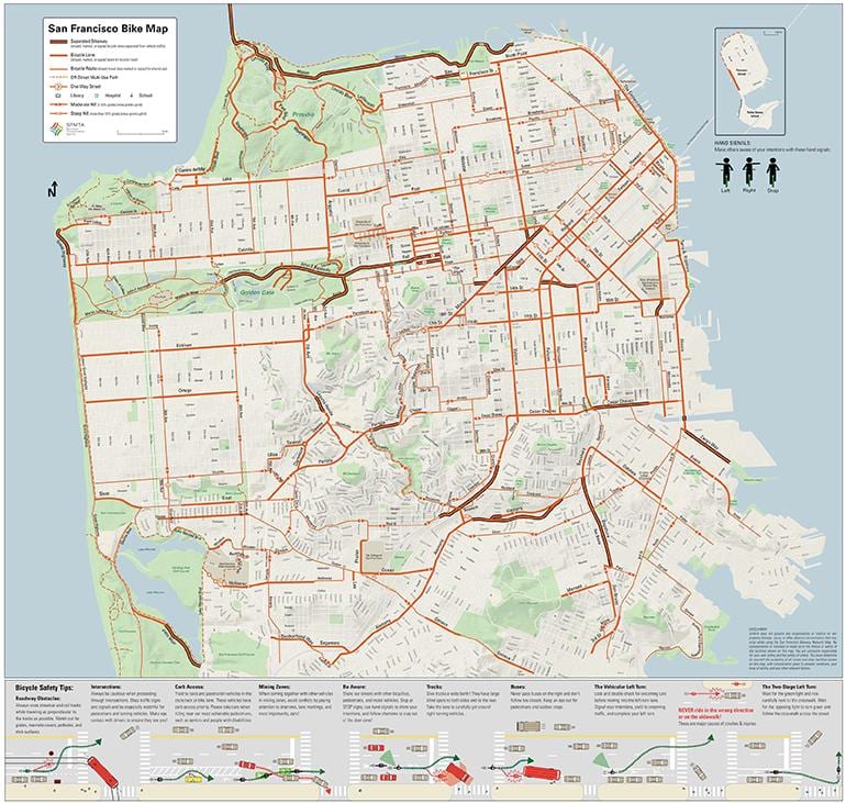 San-Fransisko velosiped xəritə