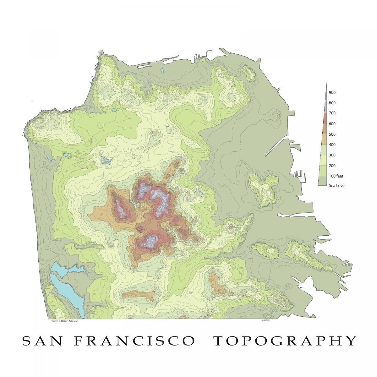 San-Fransisko topoqrafik xəritə