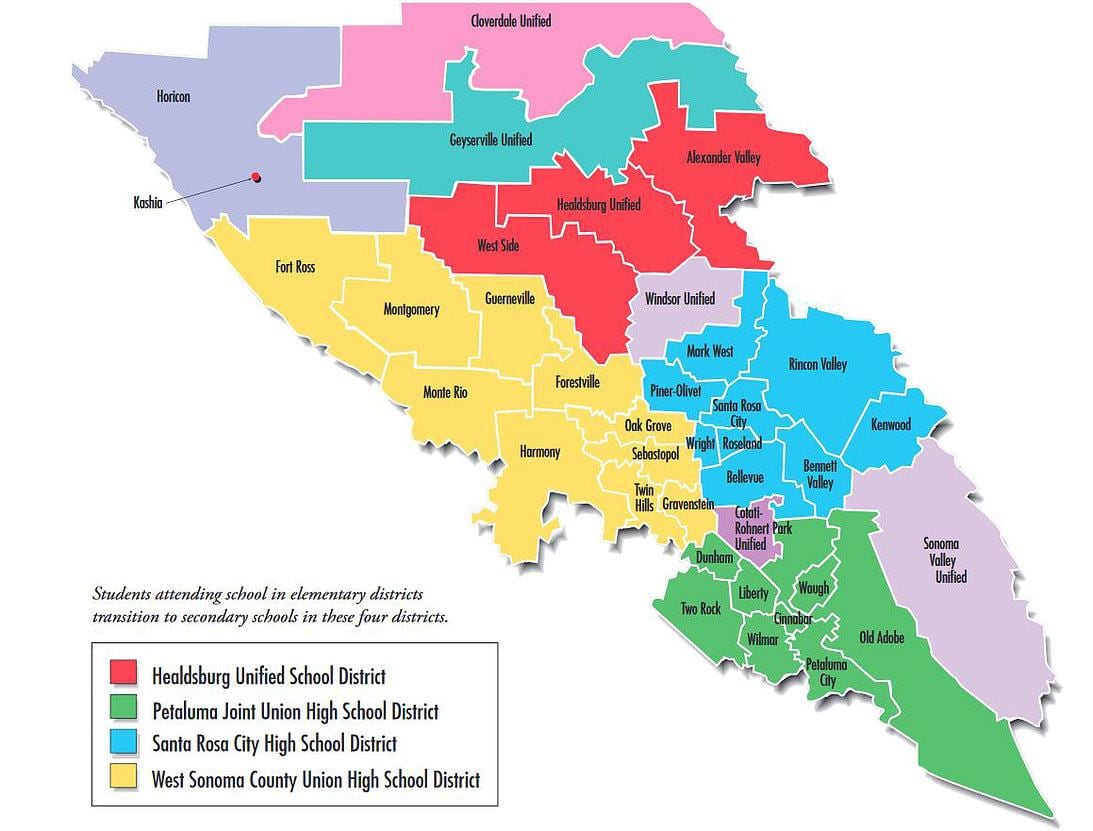 San-Fransisko məktəb rayonu xəritədə