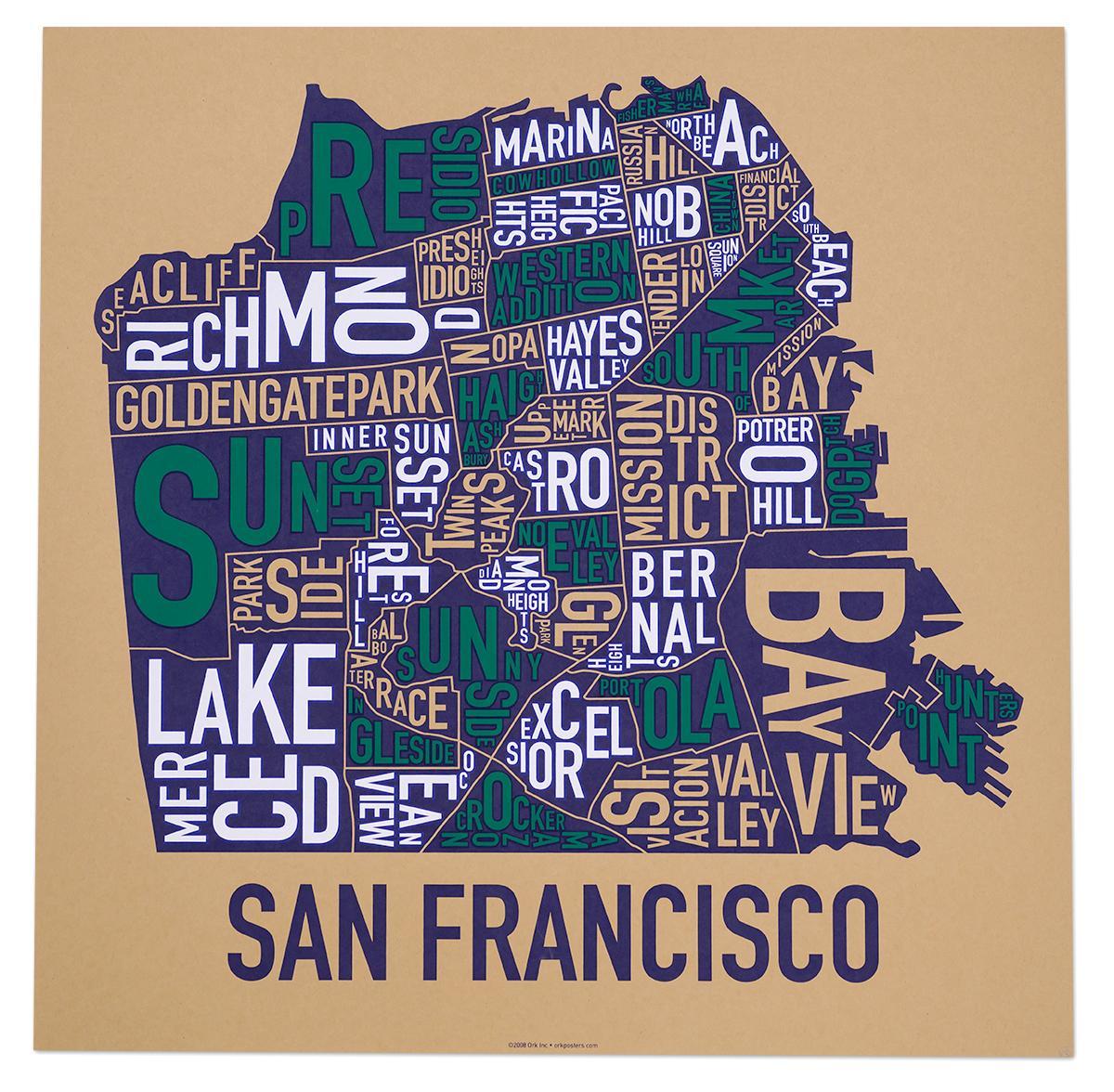 Ətraf San-Fransisko kart poster