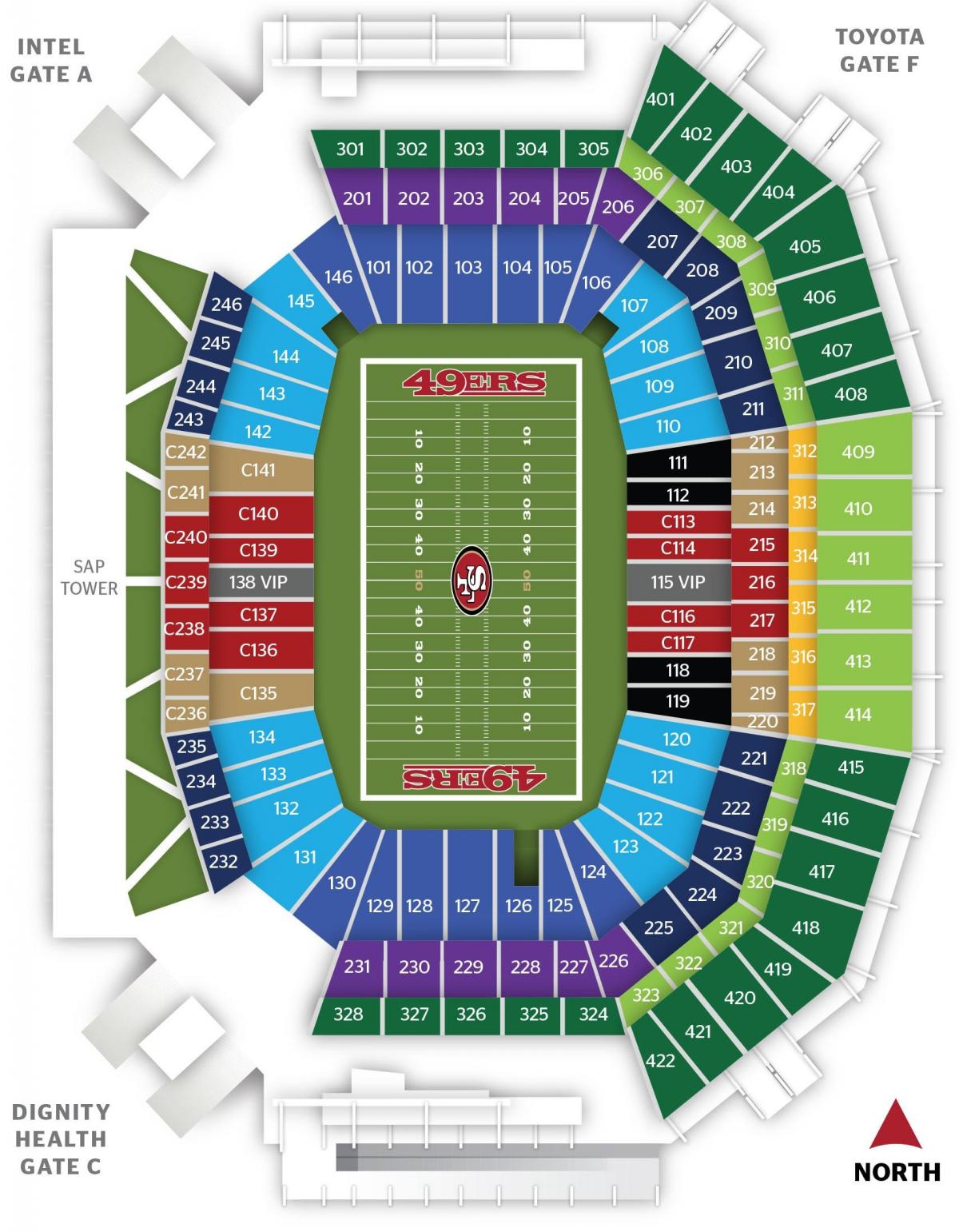 Kart San Francisco 49ers bu stadionu 