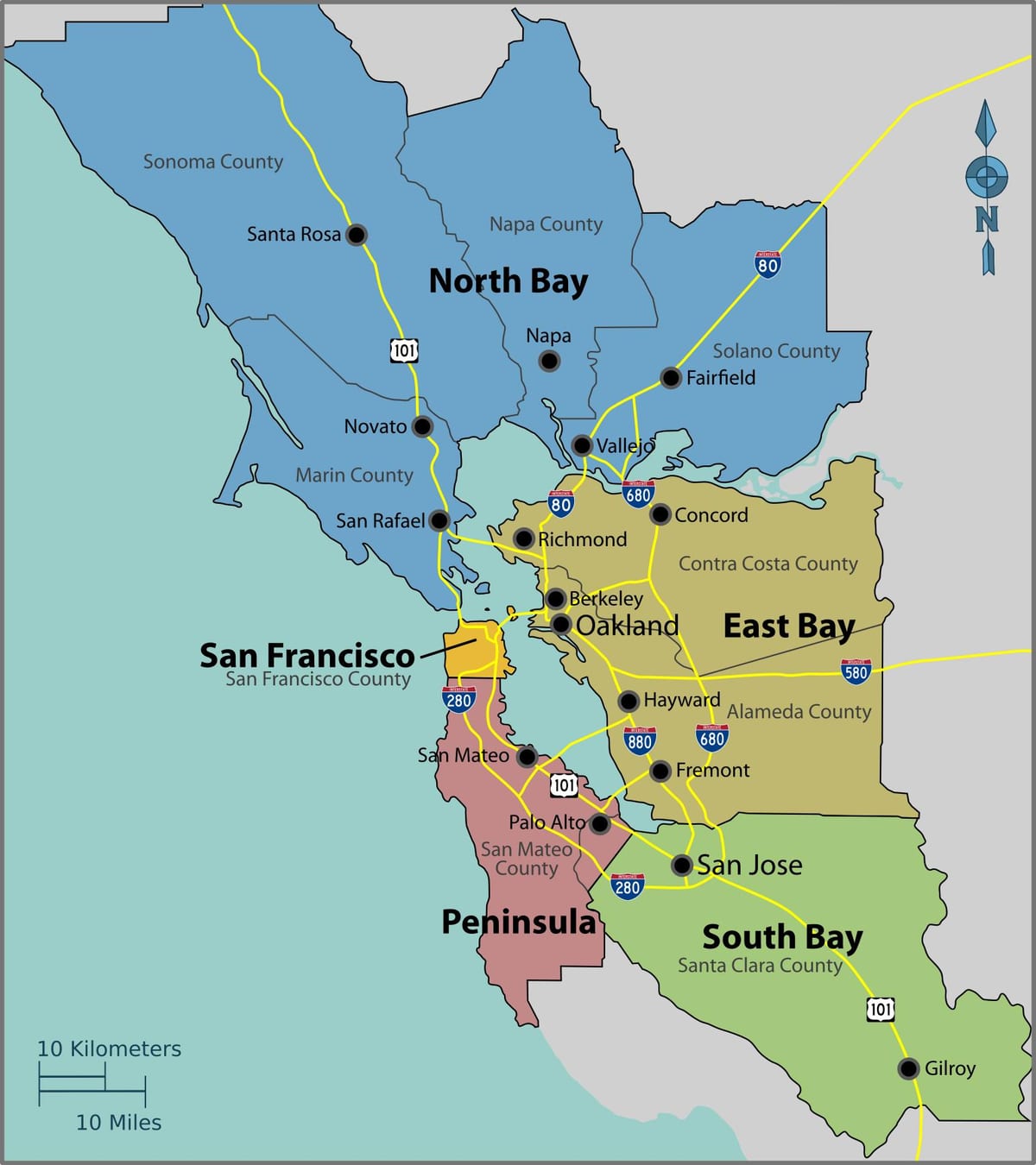 San-Fransisko xəritədə