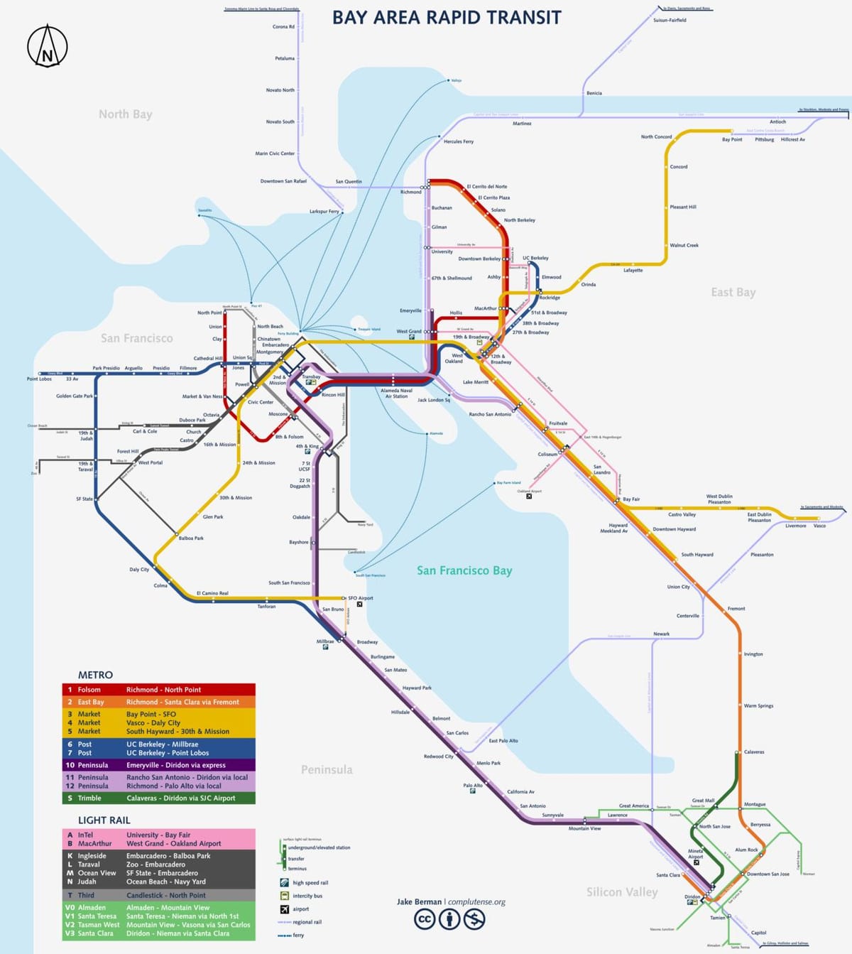 Metro xəritəsi San-Fransiskoda 