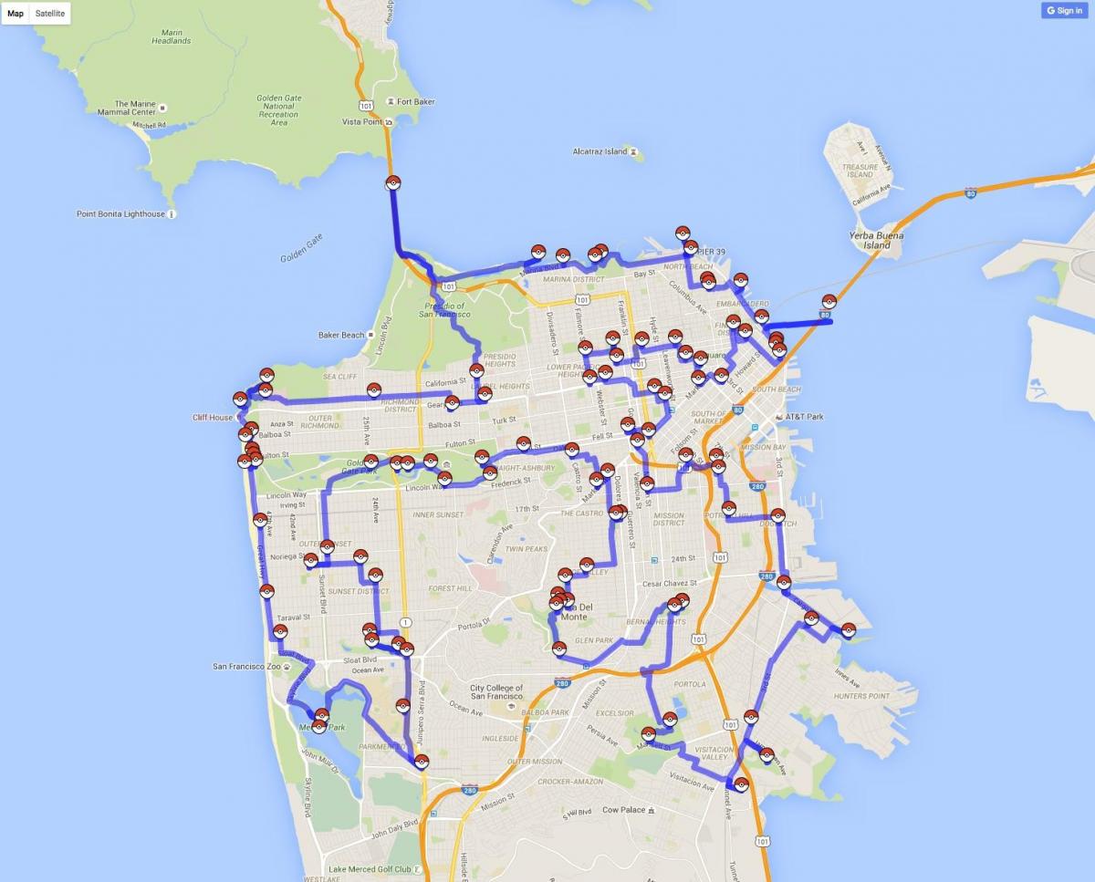 Kart San-Fransisko pokemon
