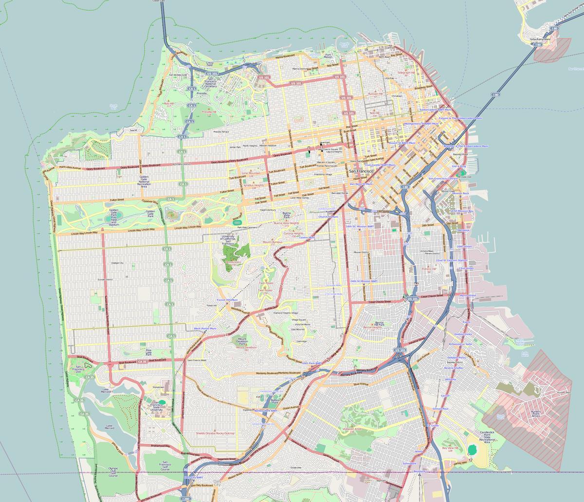 Kart San-Fransisko kontur