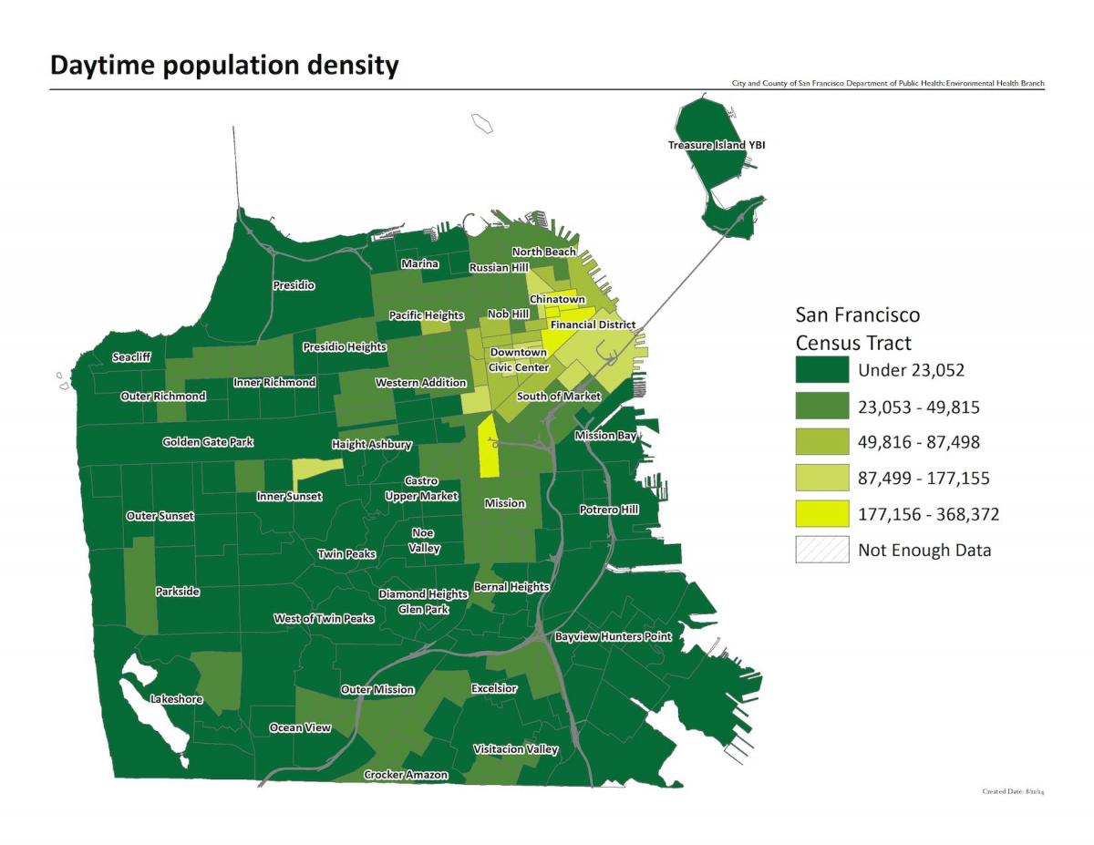 Kart əhalinin sıxlığı San-Fransiskoda 