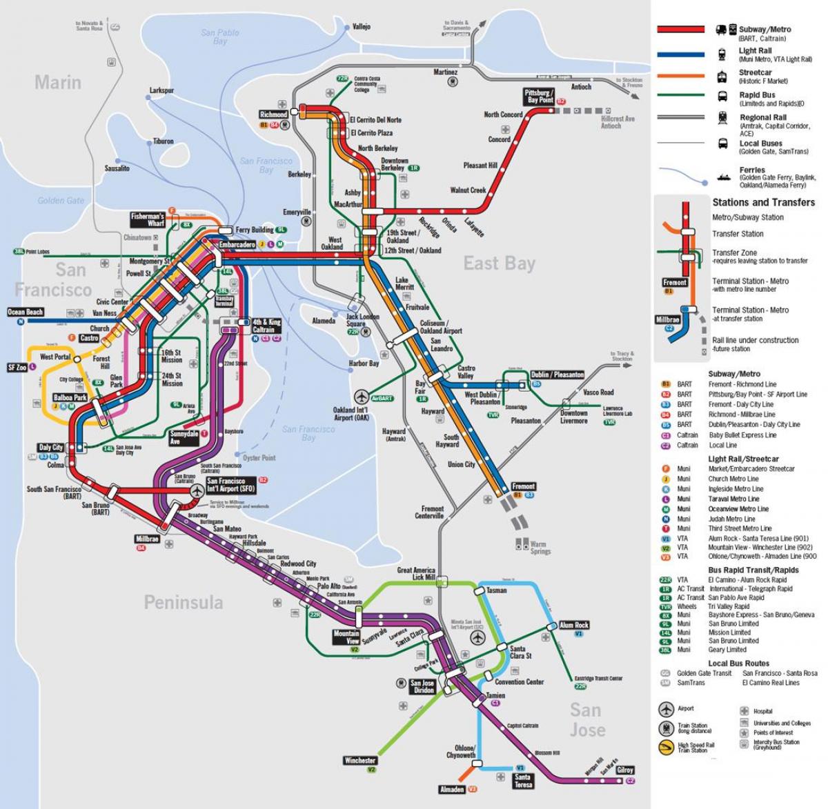 Kart ictimai nəqliyyat San-Fransiskoda