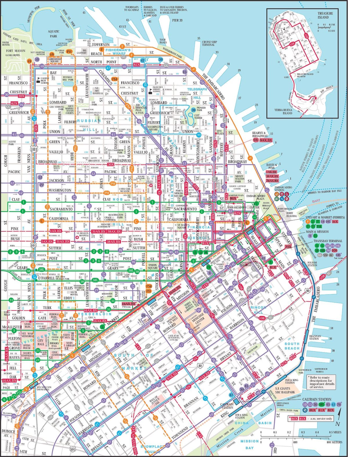 San-Fransiskoda ictimai nəqliyyat xəritəsi
