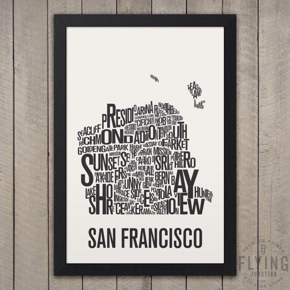 San-Fransisko типографика xəritə
