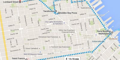 San-Fransisko Чайнатаун gəzinti tur xəritə
