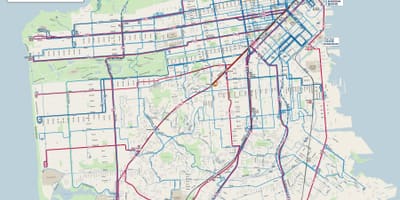 Avtobus xətti San-Fransisko xəritə