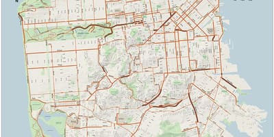 San-Fransisko velosiped xəritə
