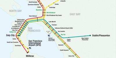 San-Fransisko hava limanı Bart xəritə