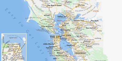 San-Fransisko şəhərində Kaliforniya xəritəsi