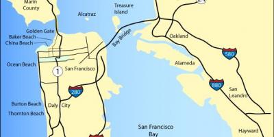 Kart San-Fransisko çimərliklər